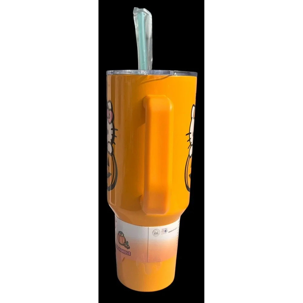 Sanrio Hello Kitty in Pumpkin Halloween 40oz Stainless Steel Tumbler Cup w/Straw